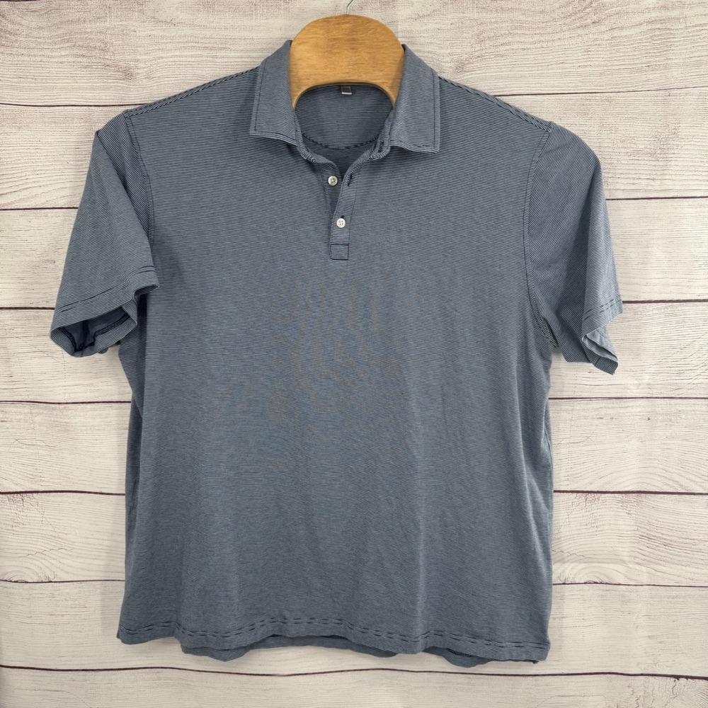 Peter Millar‎ Crown Soft Polo Shirt Mens 2XL Golf Striped Pima Cotton Silk Blend